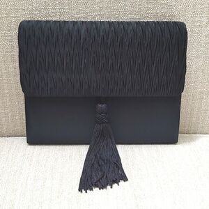 Vintage Sears Black Tassel Evening Shoulder Bag Clutch NWT